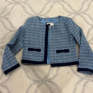 Girls Janie and Jack blue tweed jacket sz 5